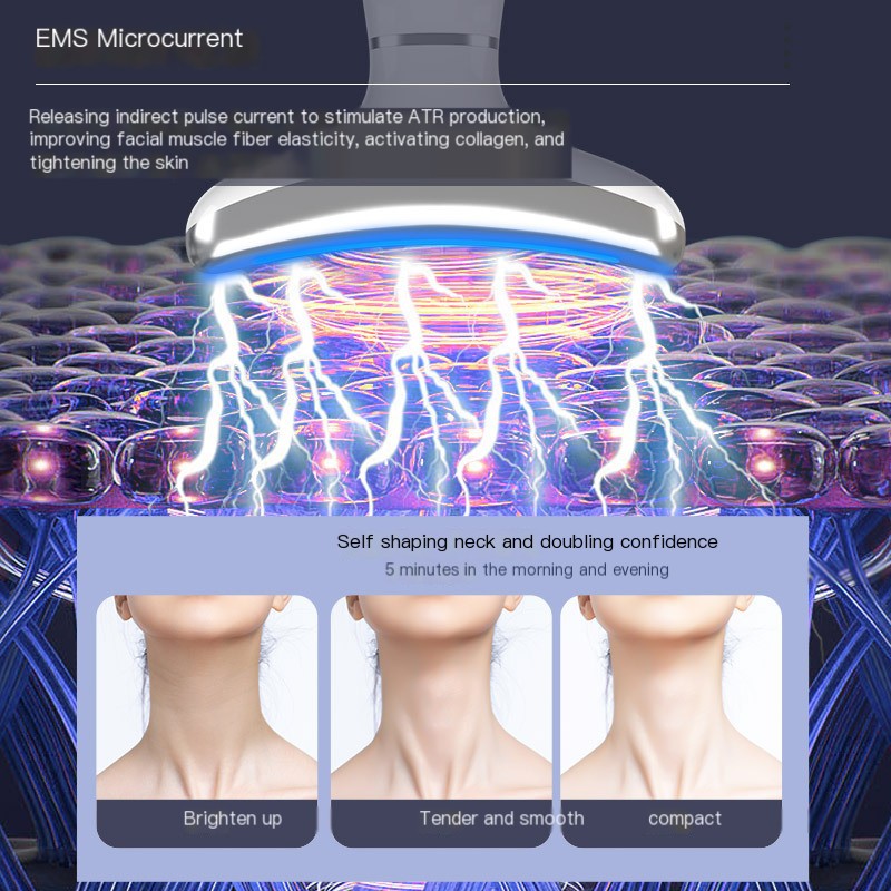 Micro-current skin rejuvenation lifting tightening neck instrument negative ion vibration heating desalination neck grain neck grain instrument source factory